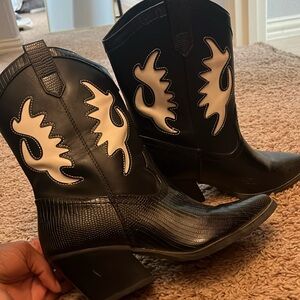Black cowboy boots